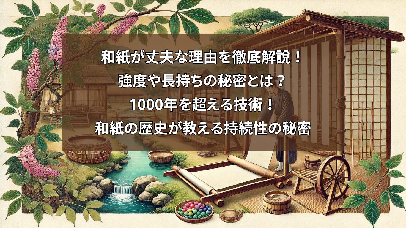 和紙が丈夫な理由を徹底解説！強度や長持ちの秘密とは？1000年を超える技術！和紙の歴史が教える持続性の秘密