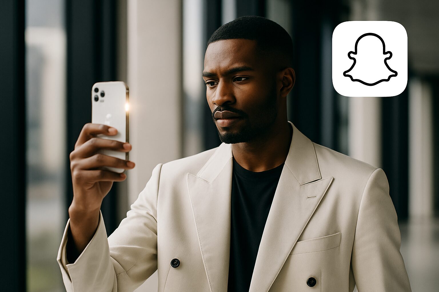 SnapchatでiPhoneスマホカメラのライト付け方