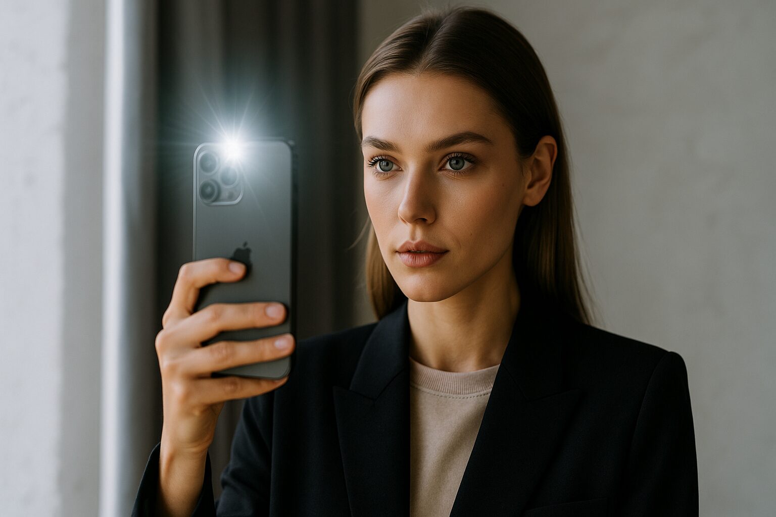 iPhone標準カメラアプリでスマホカメラのライト付け方