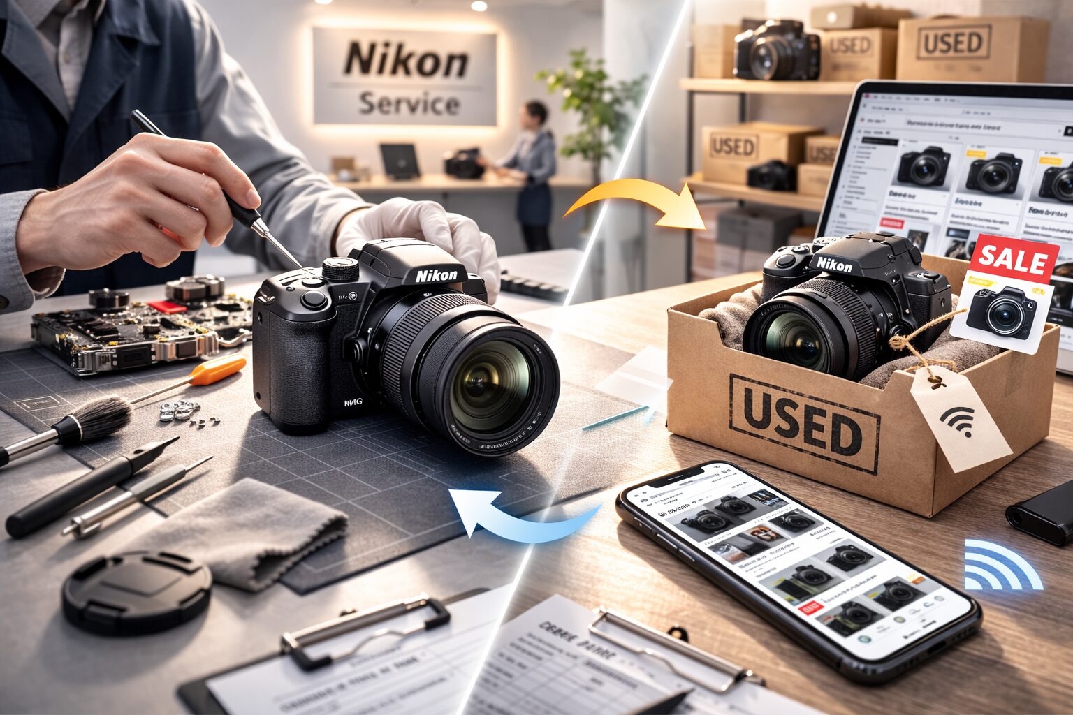 nikon コンデジ修理と中古