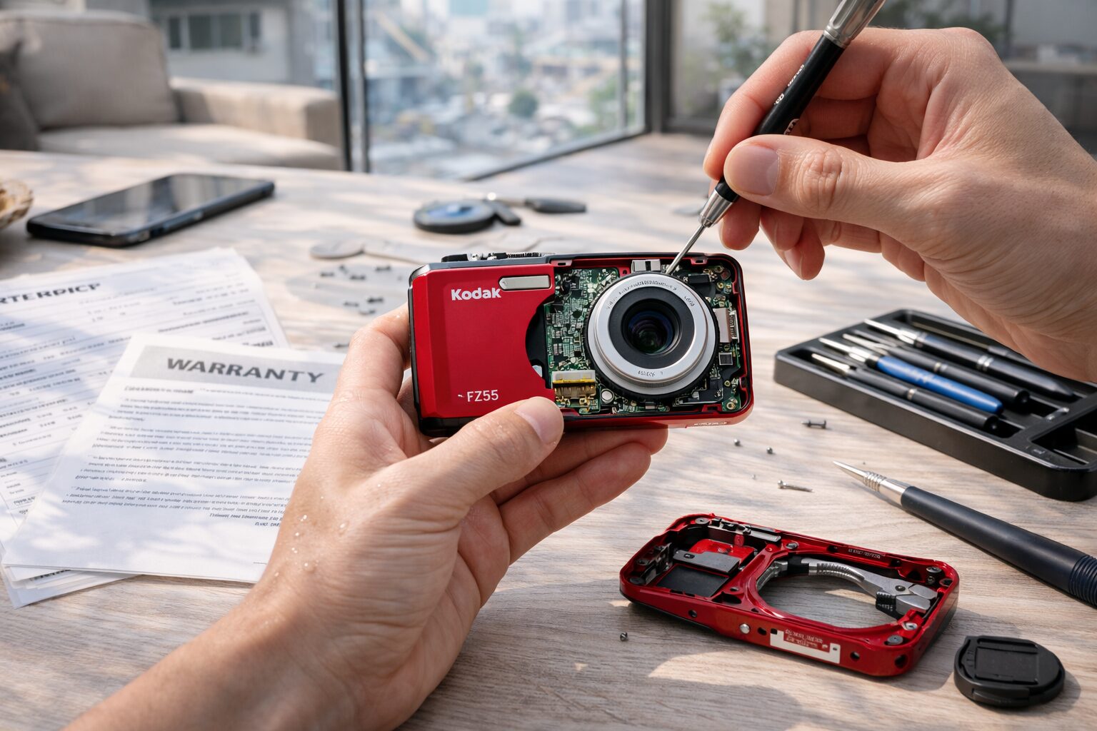 コダックコンデジ修理と保証