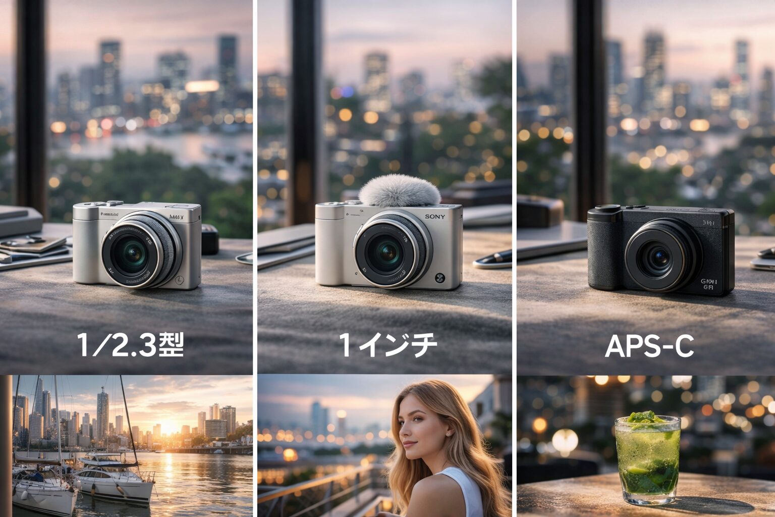 コンデジセンサーサイズで画質比較