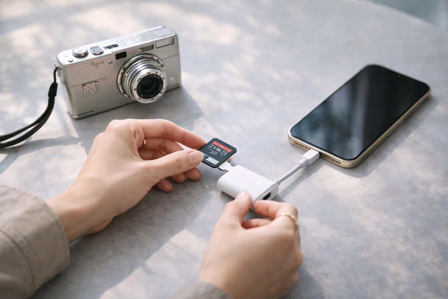 転送はiPhoneカードリーダー