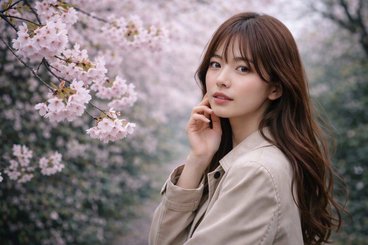 桜撮影曇りのポートレート技法