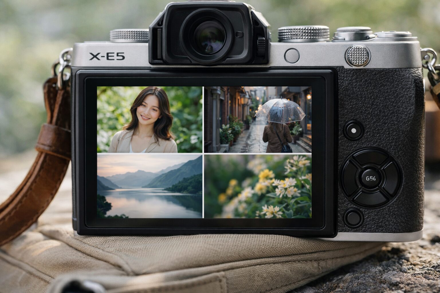 複数の色表現を比較するフィルムシミュレーションのイメージ