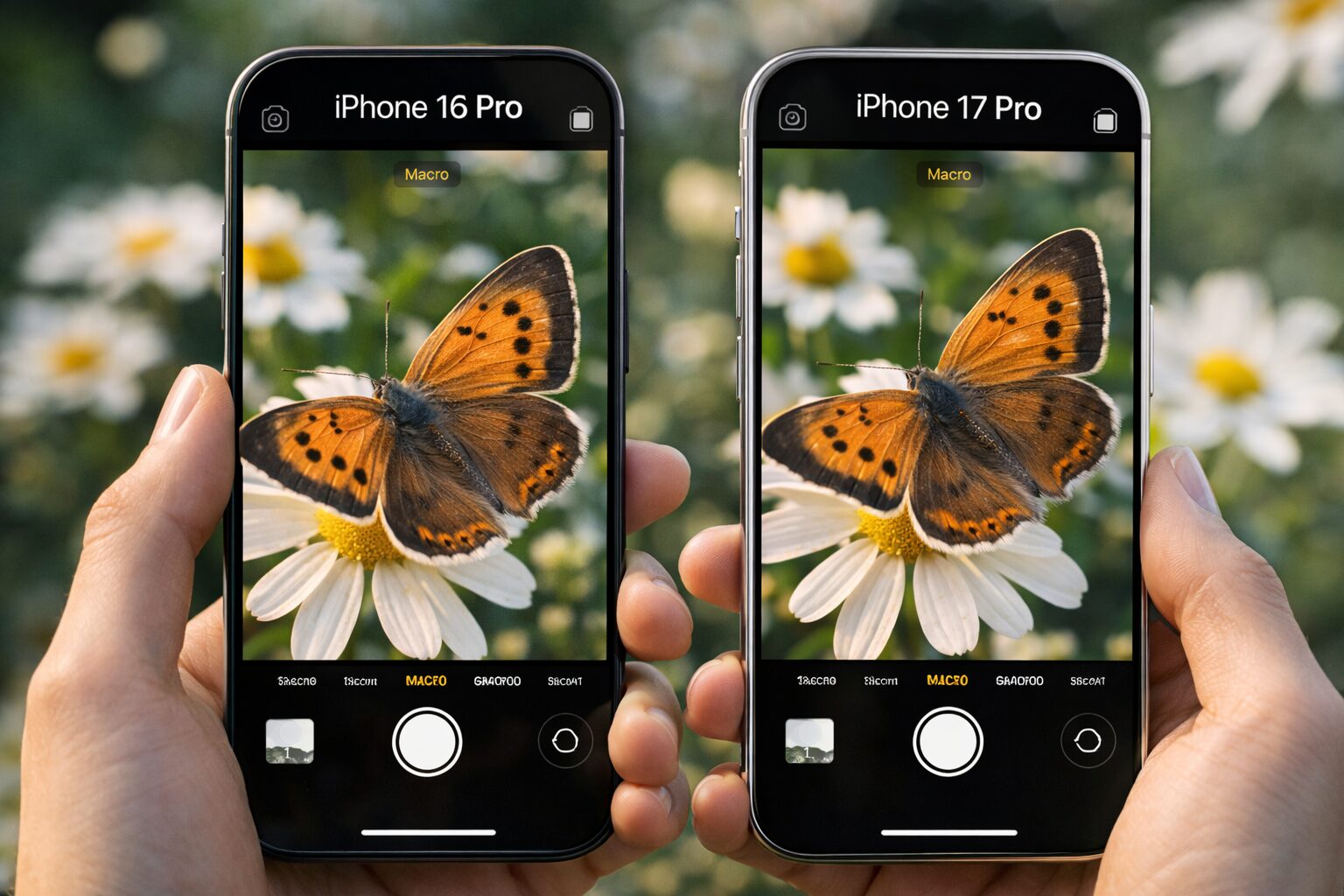 マクロ撮影の違いを比較