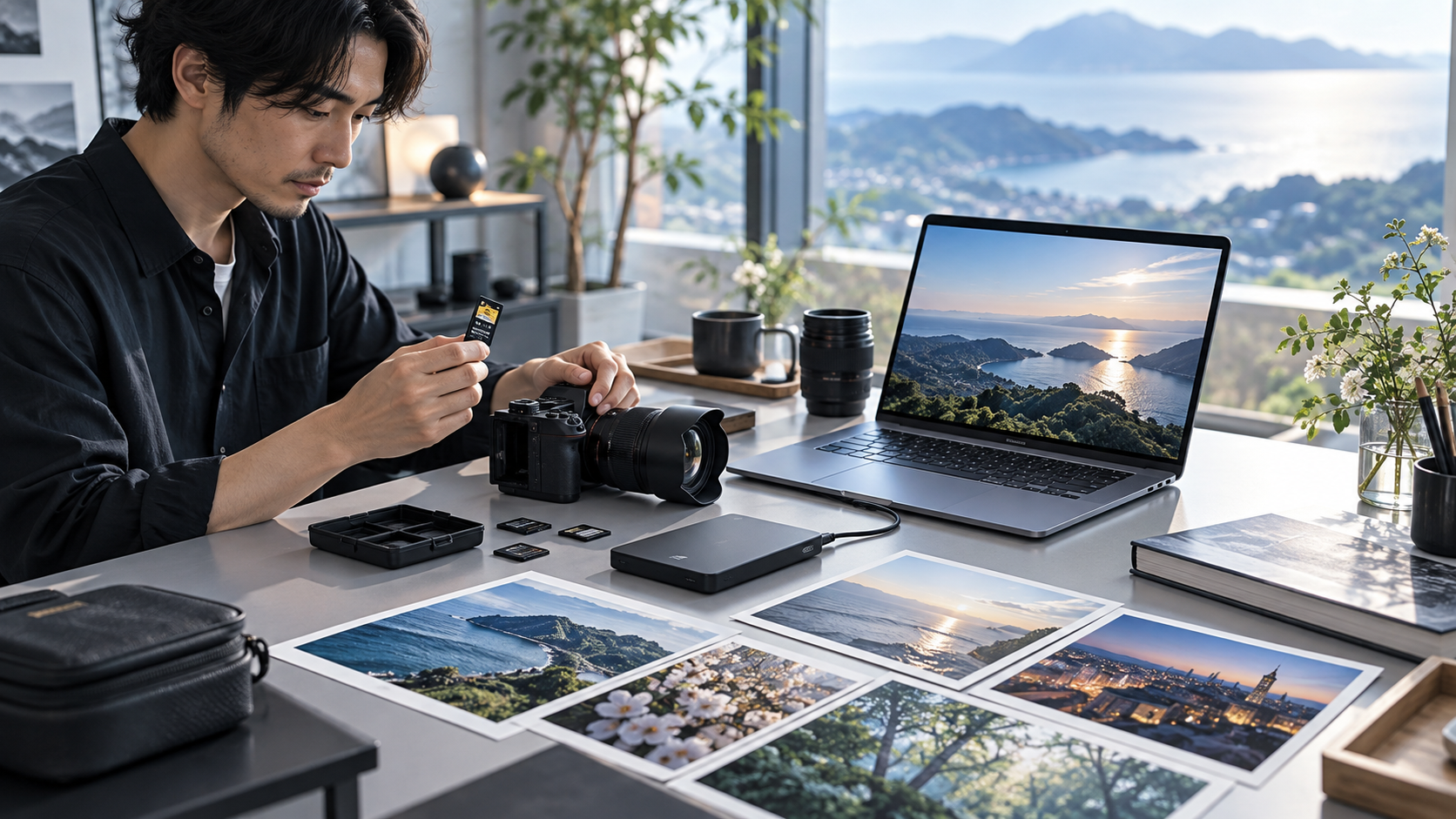 RAWデータをメモリーカードと外付けストレージに保存する写真管理